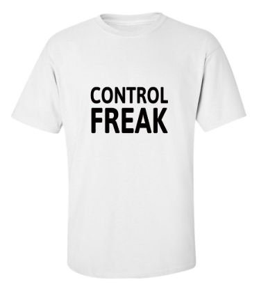 White Control Freak graphic t-shirt front view - Wicked Tees of NY