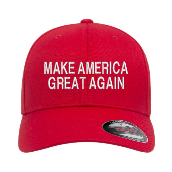 Maga make america great again trump embroidered red flexfit hat baseball cap