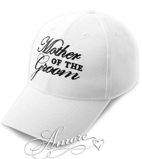 Mother of the groom wedding baseball cap white hat