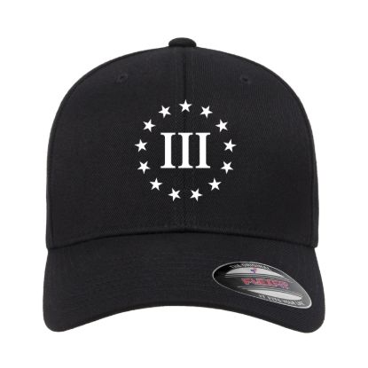 Three percent 3 iii gun rights second amendment embroidered flexfit hat baseball cap centered