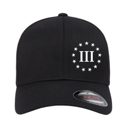 Three percent 3 iii gun rights second amendment embroidered hat baseball cap left panel