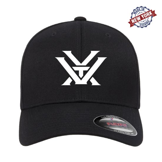 Vortex optics logo embroidered flexfit ball cap hat black