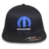 Mopar flex fit style embroidery black hat with blue logo