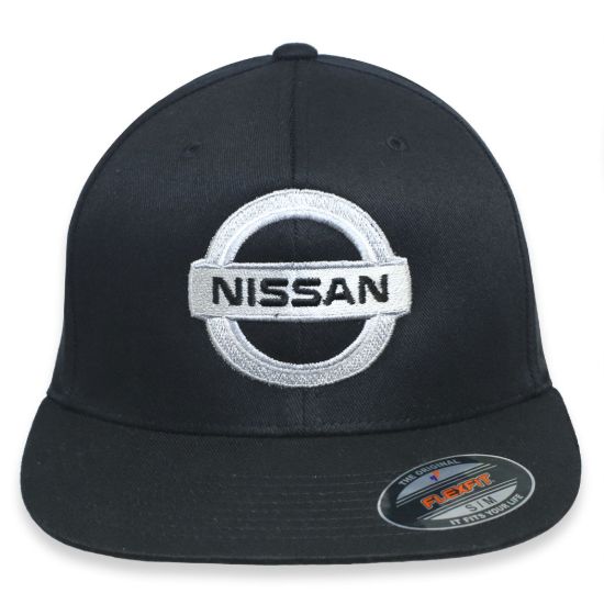 Nissan logo flex fit style embroidery black hat