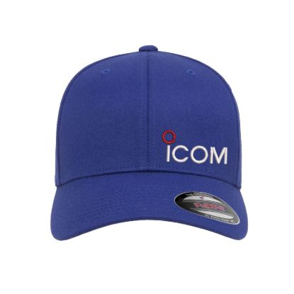 Personalized icom ham radio logo embroidered flexfit fitted ball cap
