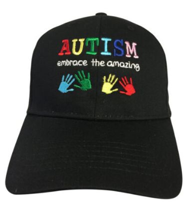 Autism embrace the amazing logo embroidered flexfit hat