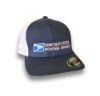 Usps navy blue and white mesh embroidered flexfit hat