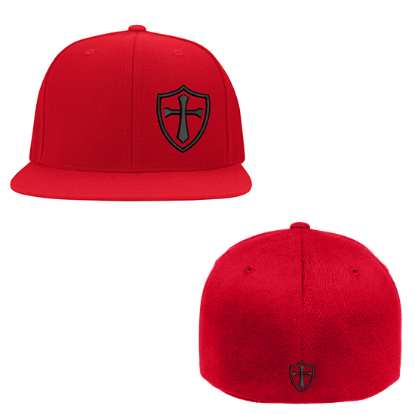 Crusader cross military logo embroidered flexfit hat