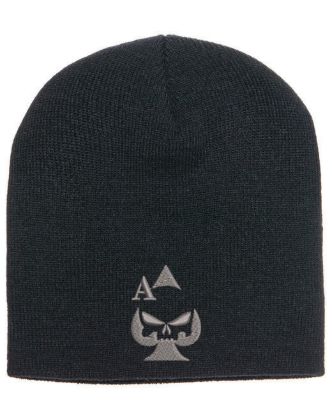 Ace of spades sniper gun punisher embroidered beanie winter hat with or without cuff