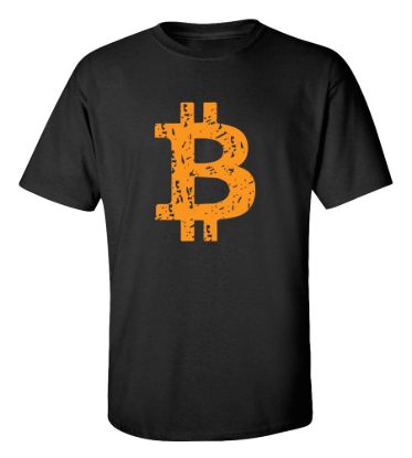 Distressed bitcoin sym t shirt