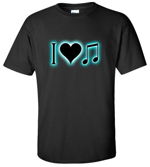 I love music glowing t shirt