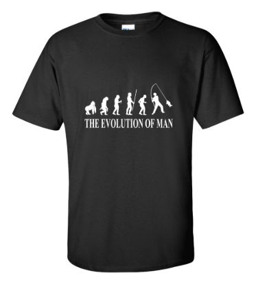 The evolution of man fishing outdoors t shirt