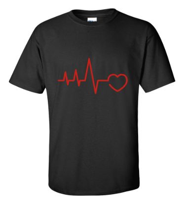 Ekg heart t shirt