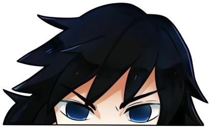 Giyu tomioka peeking window vinyl decal anime sticker demon slayer 6 inches