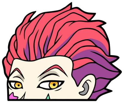 Hisoka morow peeking window vinyl decal anime sticker hunter x hunter 6 inches