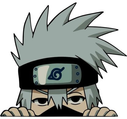 Kakashi naruto peeking window vinyl decal anime sticker 6 inches