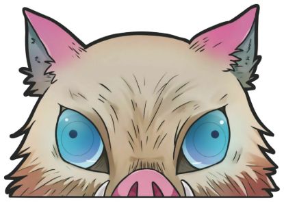 Inosuke hashibira demon slayer peeking window vinyl decal anime sticker 6 inches