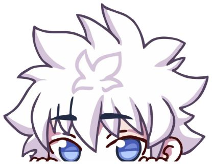 Killua zoldyck chibi hunterxhunter peeking window vinyl decal anime sticker 6 inches