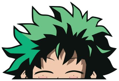 Izuku midoriya my hero academia peeking window vinyl decal anime sticker 6 inches