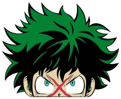 Izuku midoriya 2 my hero academia peeking window vinyl decal anime sticker 6 inches