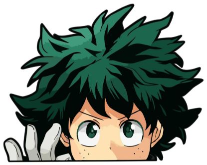 Izuku midoriya 3 my hero academia peeking window vinyl decal anime sticker 6 inches